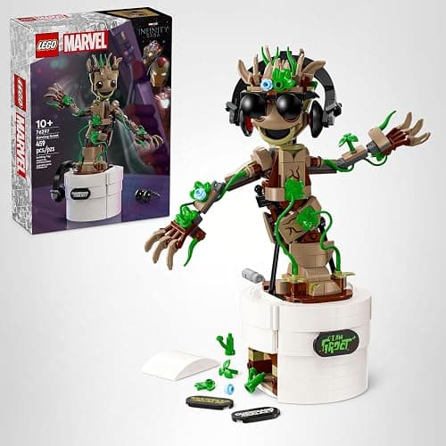 LEGO Marvel Dancing Groot, Guardians of the Galaxy Toy, Buildable Birthday Gift, Marvel Toy, Super Hero Hand-Operated Interactive Playset, Marvel Gift for Kids, Animated Groot Figure, 76297 thumbnail 7