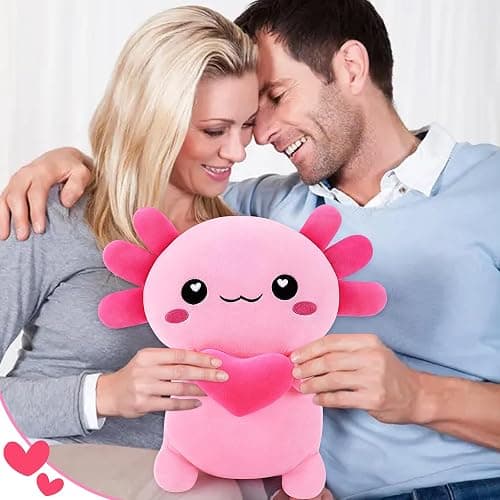 Achwishap Axolotl Plush,Axolotl Stuffed Animal Plush Toys,14” Salamander Plushies,Cute Plushies Soft Newt Plushy Kawaii Plushies Huggging Pillow,Cuddly Animal Body Pillow for Birthday(Pink) thumbnail 7