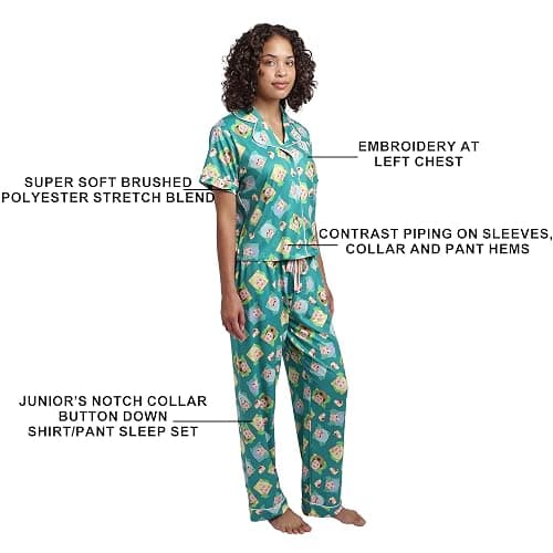 Bioworld Golden Girls Characters All-Over Print Women's Button-Down Shirt And Pants 2-Piece Pajama Set thumbnail 4