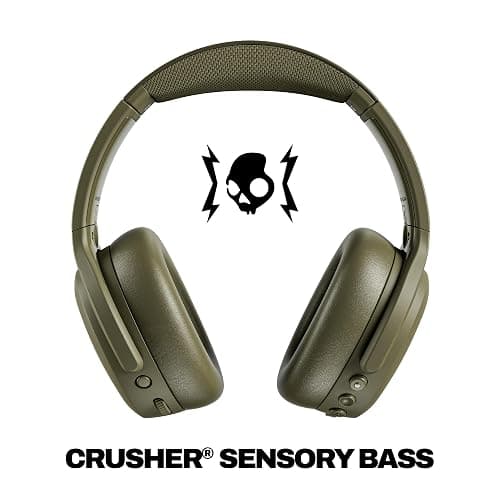 Skullcandy Crusher ANC 2 Wireless Over-Ear Bluetooth Headphones with Multi-Sensory Bass, Active Noise Cancelling, Up to 60 Hours Battery, Microphone for iPhone Android - Drab thumbnail 2