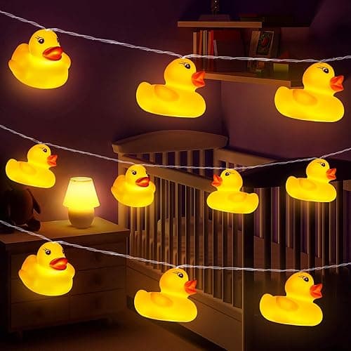 AceList 20 LED Children's Room LED String Lights for Holiday Wall Window Tree Decorative Party Yard Garden Kids Bedroom Living Dorm Uses Squeeze Sound Squeaky - Duck - Yellow Duckling - 20-Light