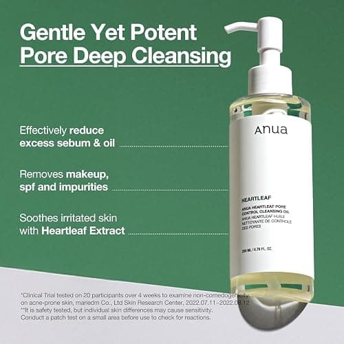 Anua Heartleaf Pore Control Cleansing Oil, Pore Cleanser, Sebum Care, Gentle Melting Oil Cleanser for Face, Safe For All Skin Type, Daily Hydrating Makeup Remover, Korean Skin Care (6.76fl.oz) thumbnail 4