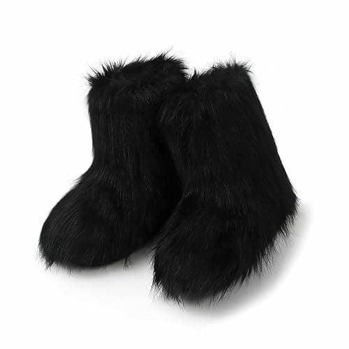 Wnshonzy Fur Boots for Women Snow Furry Fluffy Platform Flat Ankle Mini Boot Winter Round Toe Y2k Comfortable Mid-Calf Short Outdoor 2025 thumbnail 6