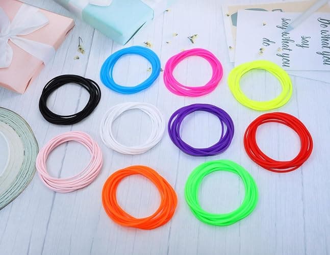 PENTA ANGEL Silicone Jelly Bracelet 30Pcs 10 Colors Adult Size Retro Neon 80s Style Costume Wrist Band Elastics for Men Women Party Favors thumbnail 3