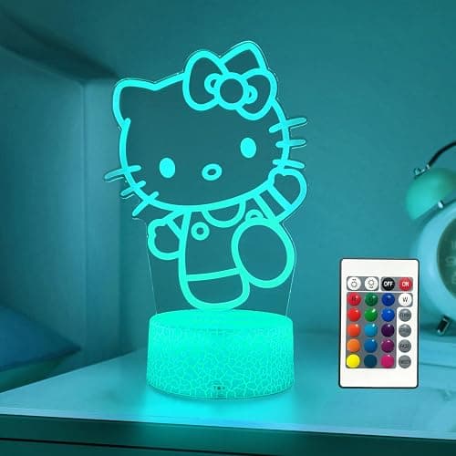 AIHYING Cat Night Light Cute Night Light - Anime Charater 16 Color Change Decor Kitty Lamp with Remote, Dim, Timer,Kids Gifts for Christmas Birthday,Nursery Baby thumbnail 9