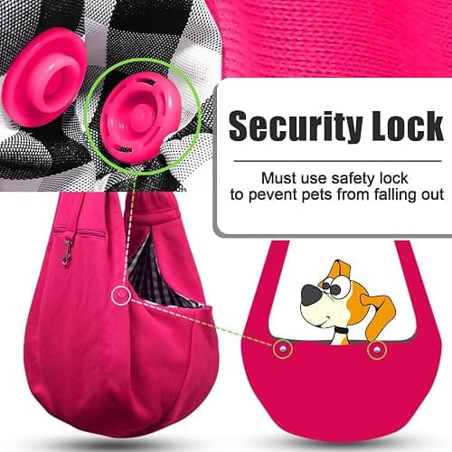 TOMKAS Dog Sling Carrier for Small Dogs Puppy Carrier for Small Dogs (Rose red, Adjustable Strap for 3-10 lbs & Zipper Pocket) thumbnail 4