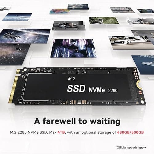 Beelink SER5 PRO Mini PC,AMD Ryzen 5 5500U (6C/12T,up to 4.0 GHz),Mini Computer with 16GB DDR4/480GB NVMe SSD,Support Triple Screen Display, WiFi6, BT5.4,Type-C, 2.5G LAN thumbnail 4