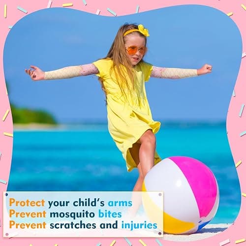 JaGely 16 Pairs Ice Cream Arm Sleeves for Kids UV Sun Protection Football Basketball Baseball Compression Long Sleeves Youth thumbnail 6