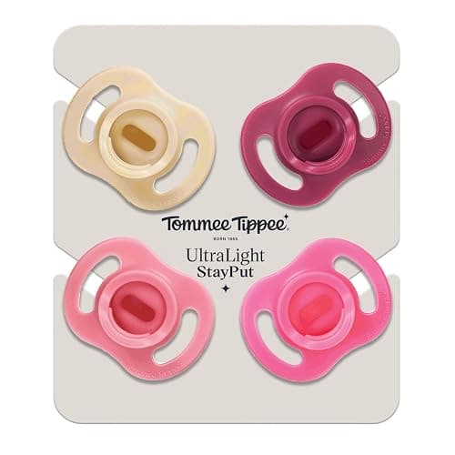 Tommee Tippee Ultra-Light StayPut Pacifier, One-Piece Silicone Design, 6-18m, 4 Pack thumbnail 7