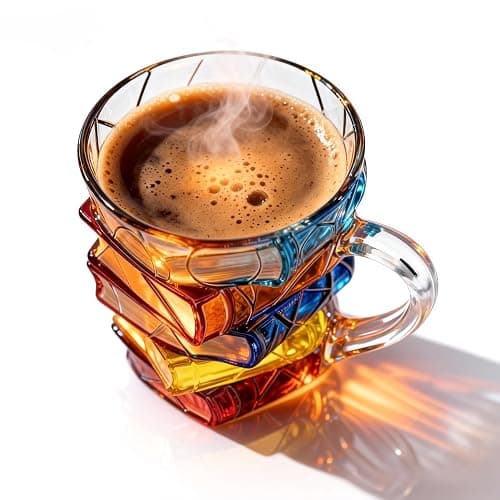 Custria G9W168 Book Coffee Mug 11 Oz, 3D Painted Stained-Glass Style Mug, Handcrafted Novelty Mug for Readers, Book Lovers, Chapter Book Mug for Writers & Librarians thumbnail 6