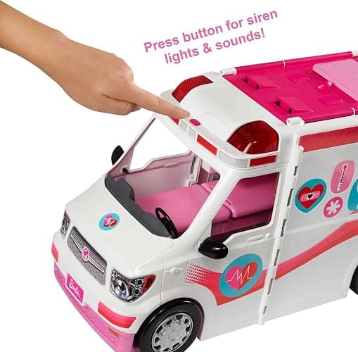 ​​​Barbie Playset with 20+ Accessories, Emergency Vehi​​cle Transforms into 2+ Foot Hospital with Lights and Sounds, Care Clinic​​​​​​​​ thumbnail 3