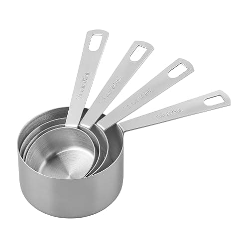 Tala Stainless Steel Measuring Cups, Set of 4, Measurements in Millilitres and Cups, Nest Neatly for Storage, Metallic Silver thumbnail 4
