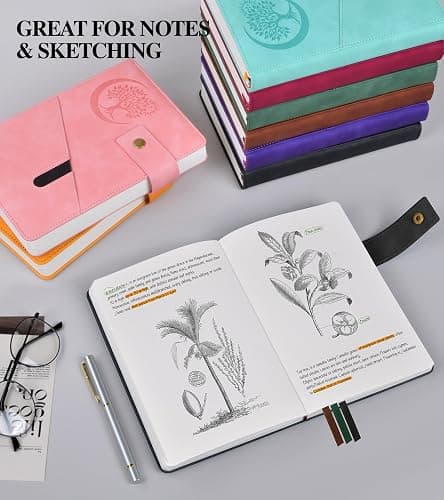 PAIBAS Blank Journal Notebook, A5 Hardcover Leather Sketchbook with 200 Pages Thick Blank Paper for Men Women, Unlined Drawing & Writing Journal, 5.9" x 8.4" Plain Notebook (black) thumbnail 4