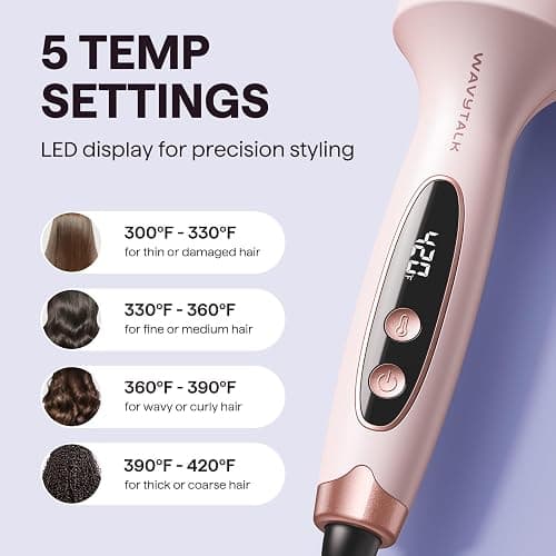 Wavytalk Thermal Brush Blowout Boost Grande, 1.77 Inch Heated Round Brush for Long Hair Blowout, Tourmaline Ceramic Negative Ion Technology Reduce Hair Damage, Dual Voltage Sakura Pink thumbnail 4