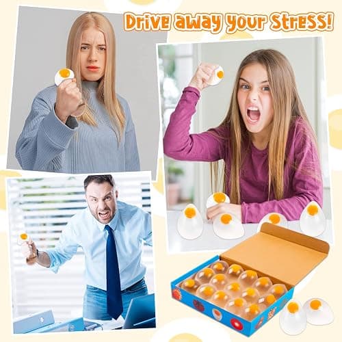 15 Pcs Egg Splat Ball, Funky Egg Splat Ball Stress Relief Easter Eggs Toys for Easter Hunts, Anxiety Reducer Sensory Play for Adult thumbnail 6