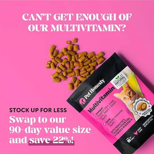 Cat Multivitamin Crunchy & Creamy Chews - Cat Treats for Health + Immune, Joint Support, Skin & Coat, & Digestion - Vitamins with Omega 3s, Lysine & Probiotics (30 Day Supply) thumbnail 4