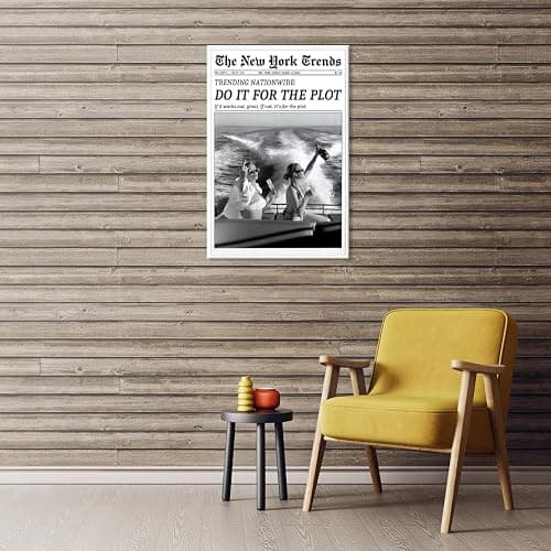 Funky Feminist Black and White Newspaper Wall Art Do It for The Plot Canvas Print Aesthetic Poster Girly Preppy Wall Decor for Bar Hot Girl Living Room Dorm Bethroom Decor 8x12inch Unframed thumbnail 4