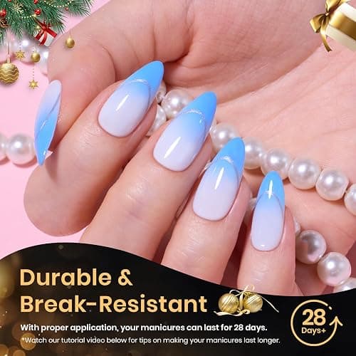 Beetles Medium Almond Nail Tips 576pcs 12 Sizes, Pre-Etched Soft Gel Nail Tips Half Matte Full Cover Press on False Nail Tips Clear Acrylic Nails Glue on Nails DIY Nail Extension Gift for Women thumbnail 9