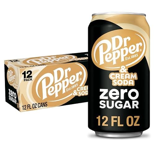 DR PEPPER and Cream Soda Zero Sugar, 12 fl oz cans, 12 pack - Image 1