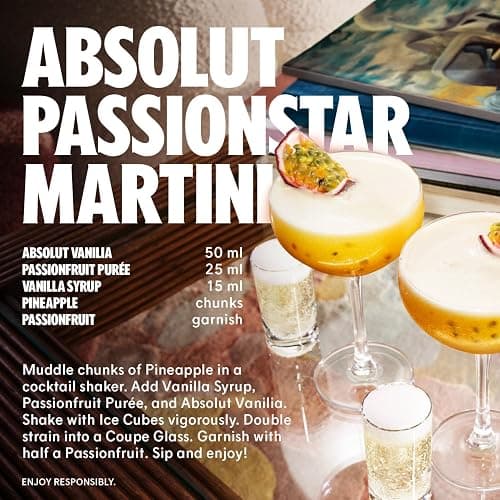 Absolut Vanilia Flavoured Vodka, 38% ABV, 70 cl, Made in Southern Sweden, Award Winning Taste, Vodka with the taste of Vanilla, Works Well for Cocktails, Passionfruit Martini thumbnail 3