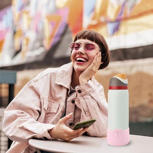 HIUSITY Bow Silicone Boot for Owala 32oz, Anti-Slip Protective Sleeve Bottom Bumper Protector for FreeSip, Twist, and Flip Stainless Steel Water Bottles Accessories,Dishwasher Safe and BPA Free thumbnail 6