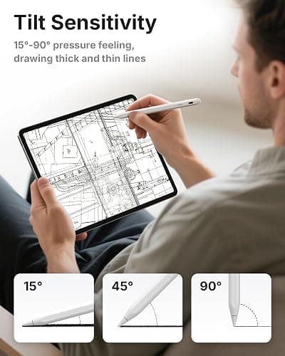 Metapen Pencil A8 V4 for iPad 2018-2025, Upgrade Magnetic Attraction, 2X Fast Charge, Low Latency Stylus Pen for iPad 11-6th Gen, Pro 12.9/11/13-inch M4, Air 3/4/5/M2/M3, Mini 5/6/7th A17 Pro thumbnail 5