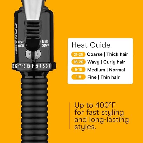 Conair Instant Heat 1-Inch Curling Iron, 1-Inch Barrel Produces Classic Curls, Hair Curler for Short, Medium, and Long Hair, 25 Heat Setting Curling Iron, Black thumbnail 4