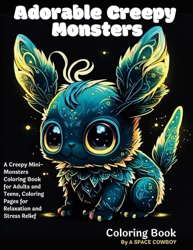 Adorable Creepy Monsters Coloring Book: A Creepy Mini-Monsters Coloring Book for Adults and Teens, Coloring Pages for Relaxation and Stress Relief - Image 1
