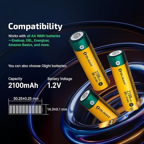 OLIGHT Ostation X Smart 3-in-1 AA Battery Charger with 32 NiMH AA | NiMH AA Batteries 2100mAh, Polarity-Free, App Control, Auto Charge & Storage, Bad Battery Removal, for Homes Offices Schools thumbnail 5