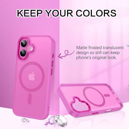 BENTOBEN Compatible with iPhone 16 Plus Case for Magnetic iPhone 16 Plus Phone Case [Compatible with Magsafe] Slim Translucent Matte Shockproof Bumper Drop Protection Girl Women Boy Cover, New Pink thumbnail 8