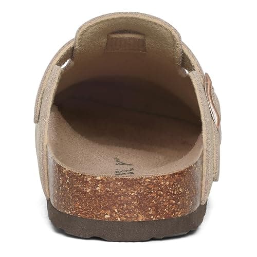 ODOLY Genuine Suede Clogs for Women Men Soft Cork Footbed Leather Mules Comfort Potato Shoes with Arch Support thumbnail 4