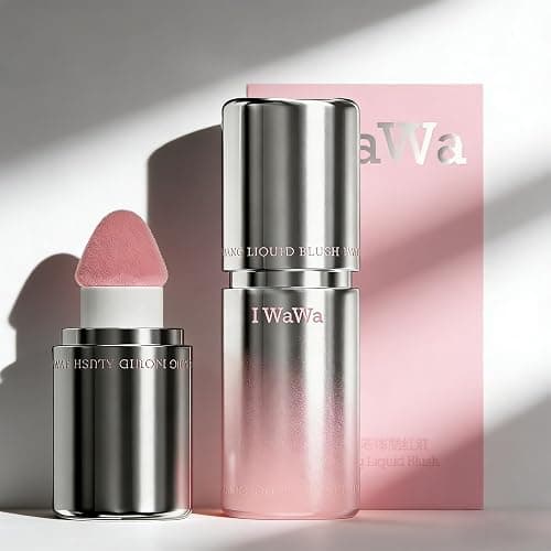 IWAWA Liquid Blush, IWAWA Puffy Liquid Blush – Jelly Texture Cream Blush with Sponge Tip, Matte Nude Buildable Blusher, Lightweight & Silky Feel, Natural Radiant Finish (03 Pink cherry blossoms) - Image 1