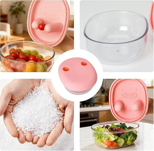 Kitorantor No-Mess Snack Box, Reusable Snack Containers With Silicone Box, Portable Dust-Proof Containers for Home and Travel, Leakproof Snackle Packs for School, Picnic, Office (Pink) thumbnail 3