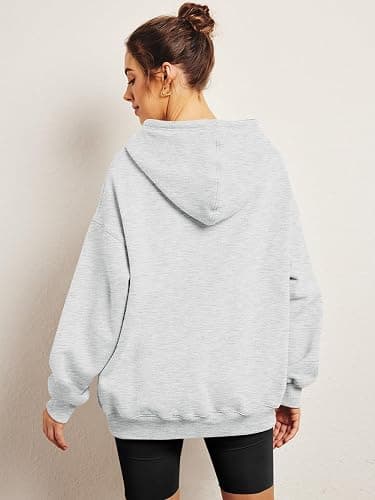 Jhsnjnr Womens Plain Pullover Sweatshirts Long Sleeve Oversized Sweater with Pocket Fleece Lined Hoodies thumbnail 2