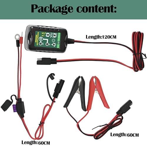 6V 12V Battery Charger 1.5A Automatic Battery maintainer trickle Battery Charger Smart Float Charger for auto car Motorcycle Lawn Mower Boat Motorcycle Snowmobile thumbnail 4