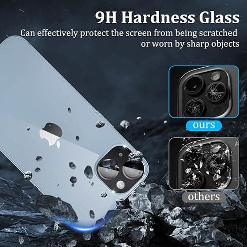 1 Pack Camera Lens Protector for iPhone 14 6.1 inch/iPhone 14 Plus 6.7 inch, Full Coverage 9H Tempered Glass Metal Frame, Case Friendly, Anti-scratch (Black) thumbnail 4