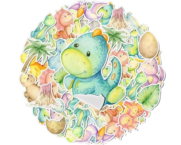 20 PCS Party Dinosaur Stickers - Roar into Adventure with Dino Decor! - Image 1