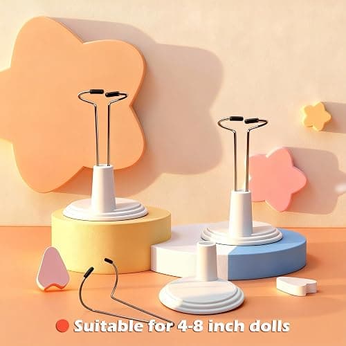 3 Pack Adjustable Doll Stand - Compatible with labubu, Display Holder for 4-8 Inches Figures, White Plastic Stand with Waist Clip, Stable Support for Collectible & Photography (Dolls Not Included) thumbnail 5