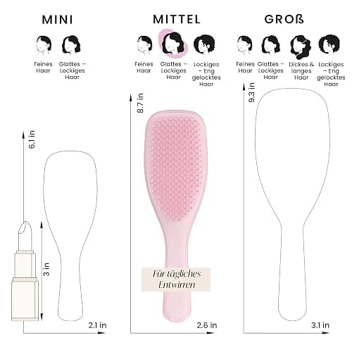 Tangle Teezer Ultimate Detangler Haarbürste – Für Nasses & Trockenes Haar – Entwirrungsbürste für Alle Haartypen – Zweistufige Borsten Reduzieren Haarbruch & Entfernen Knoten – Millennial Rosa thumbnail 3