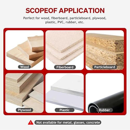 Lot de 5 forets à bois fraisés avec butée de profondeur, foret à bois avec tige hexagonale 1/4", en HSS-M2, trous précis, pour atelier, travail du bois, équipement de base thumbnail 6