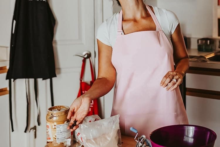 Cotton Kitchen Apron, Cooking Apron with Pockets, Full Length Apron for Men and Women, Unisex Apron thumbnail 3