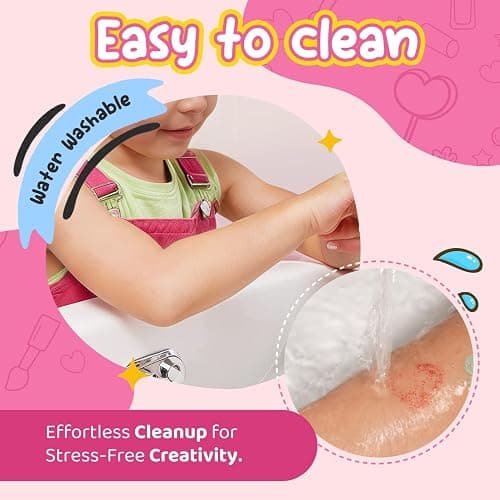 Kids Makeup Sets for Girls Nail & Body Art Pens Kits, 27Pcs Washable Temporary Tattoo Pen Sets, Cosmetic Party,Girls Makeup Kits for Ages 3-12 Years,Ideal Winter Gift & Creative Toys thumbnail 6