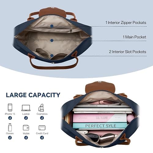 KALIDI Tote Bag for Women Nylon Top-Handle Purse,Shoulder Hobo handBag with Zipper Leisure Foldable Weekend thumbnail 4