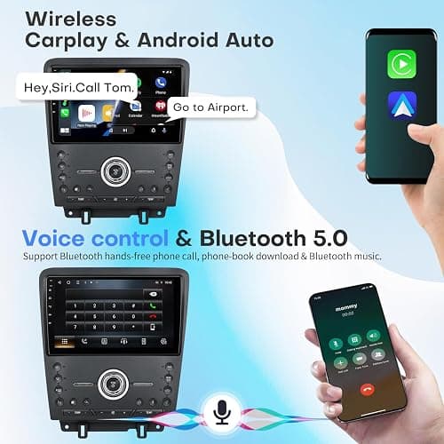 Car Radio for Ford Mustang 2010 2011 2012 2013 2014 Upgrade Replacement with CarPlay 10 inch Touch Screen Android Auto Bluetooth GPS SWC WiFi Backup Camera thumbnail 3