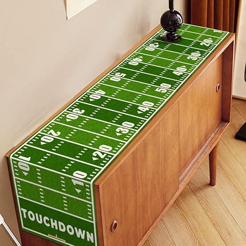 Nepnuser American Football Court Table Runner Touch Down Football Birthday Party Decoration Boy Sport Farmhouse Home Dining Room Kitchen Table Decor (13" x 72") thumbnail 2