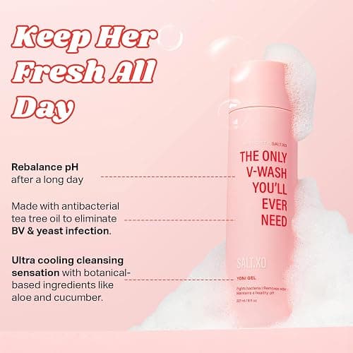 SALT.XO pH Balancing Yoni Gel Wash, Refreshing Peppermint Intimate Gel Wash for Women, pH Balance V Wash Cruelty-Free, Odor Fighting Feminine Hygiene Wash (8 Fl Oz) thumbnail 4
