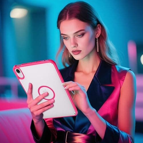 Telaso for iPad mini 7 A17 Pro 2024/iPad Mini 6 2021 8.3 Inch iPad mini 7th/6th Gen Magnetic Case, Translucent Matte Back Soft TPU Bumper Military Grade Case for iPad mini 7/Mini 6, Hot Pink - Hot Pink thumbnail 6