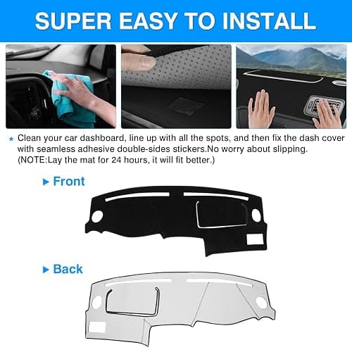 Autorder Dashboard Cover Mat for Honda Civic 1996-2000 Accessories Dash Cover Upgrade Velvet Dash Mat Sunshade Glare UV Rays Protector thumbnail 5