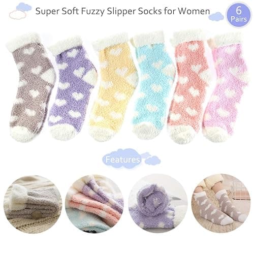 Plush Slipper Socks Women - Colorful Warm Fuzzy thumbnail 7