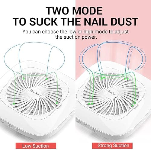 MelodySusie Nail Dust Collector with Reusable Filter, Powerful Vacuum Fan, Low Noise, Nail Salon thumbnail 5